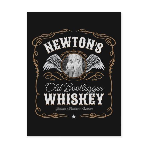 Old Moonshine Whiskey Label ADD PHOTO Family Name Postcard