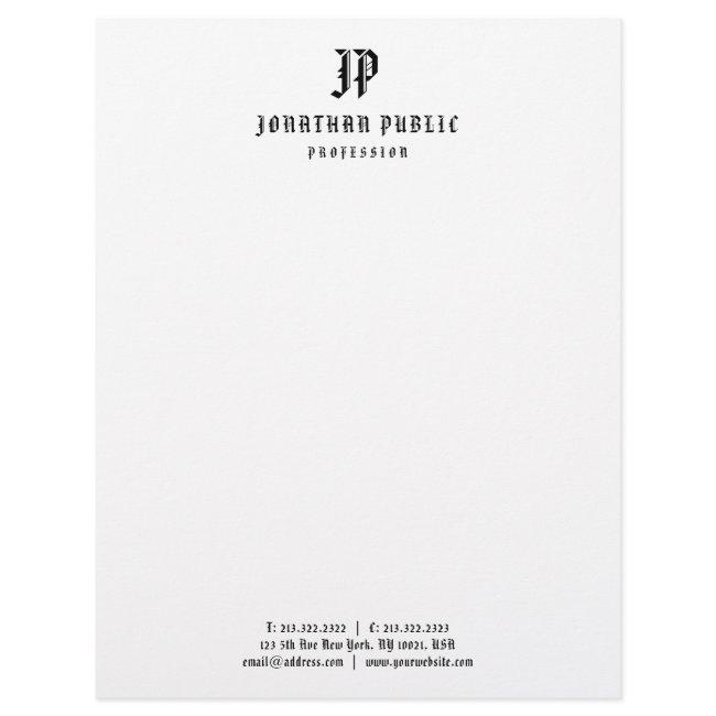 Old Style American Text Monogram Simple Template Letterhead