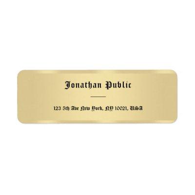 Old Style Text Faux Gold Simple Template Elegant Label