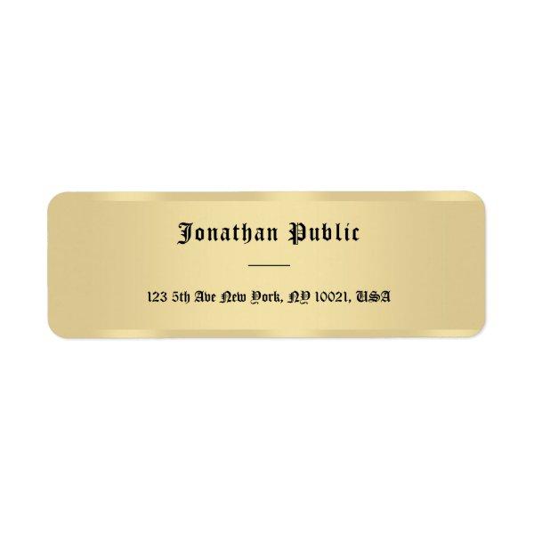 Old Style Text Faux Gold Simple Template Elegant Label