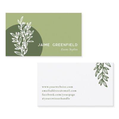 Olive Green Greenery Line Art
