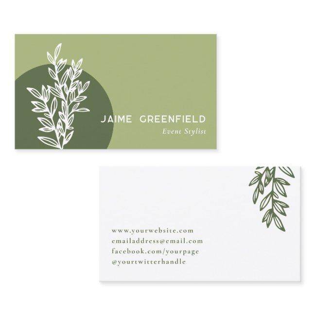 Olive Green Greenery Line Art