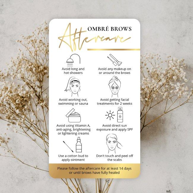 Ombré Brows White & Gold Salon Care Instructions