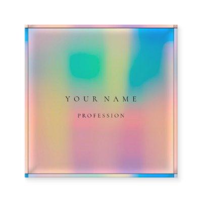 Ombre Framed Simply Professional  Holographic Square