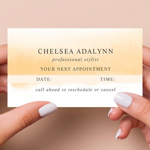 Ombre Gold Watercolor Minimal Appointment Card