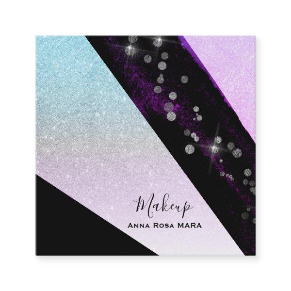 *~ Ombre Teal Pink Glitter Chic Girly Geometric Square