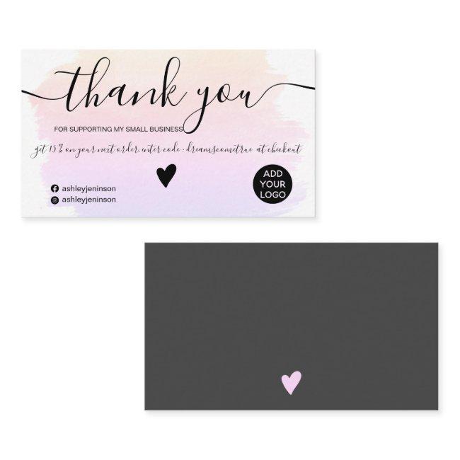 Ombre watercolor brushstroke order thank you