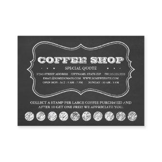 ONE CUP OF COFFEE chalkboard punch cards