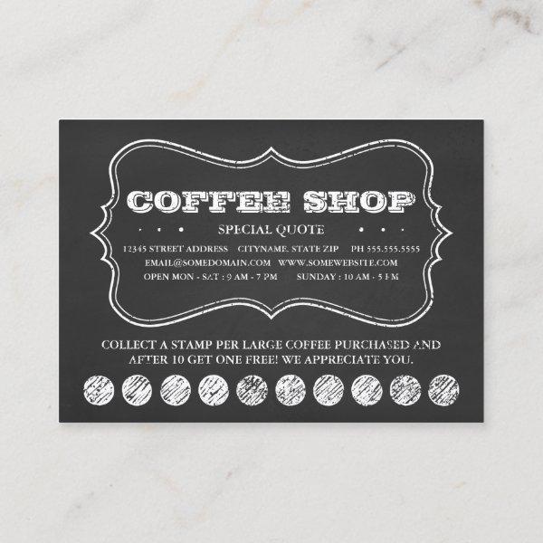 ONE CUP OF COFFEE chalkboard punch cards