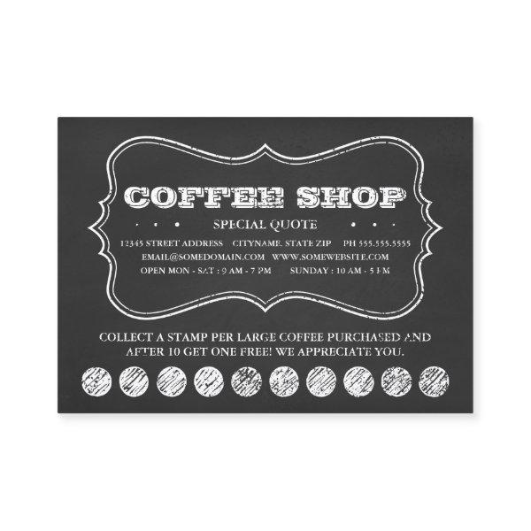 ONE CUP OF COFFEE chalkboard punch cards