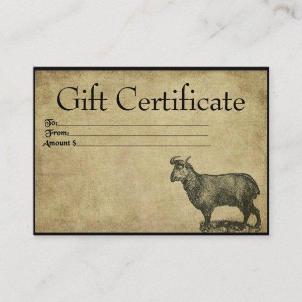 One Ol' Goat- Prim Gift Certificate Cards
