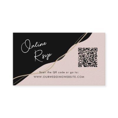 Online RSVP QR Code black and pink wedding website