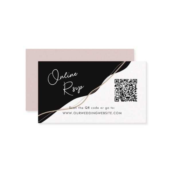 Online RSVP QR Code black and whitewedding website