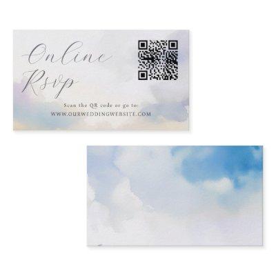 Online RSVP QR Code clouds wedding website