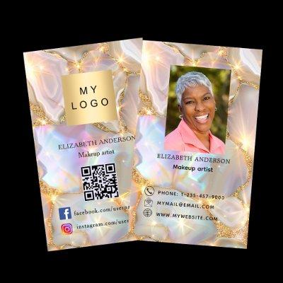Opal agate stone logo photo Qr code social media