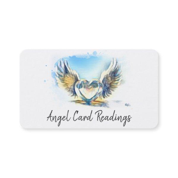 *~* Opal Heart Gold Angel Wings AP78 QR Sky Blue