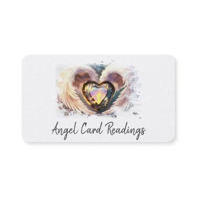 *~* Opal Heart White Gold Angel Wings AP78 QR
