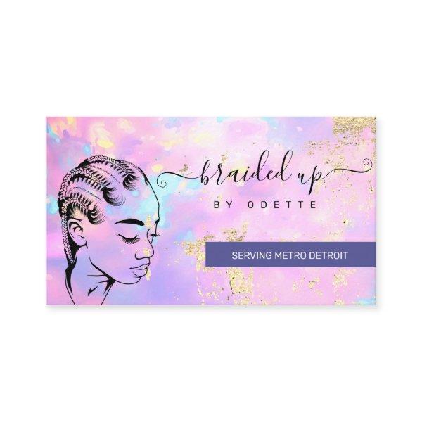 Opal Holographic Hair Braider Stylist Hair Salon B