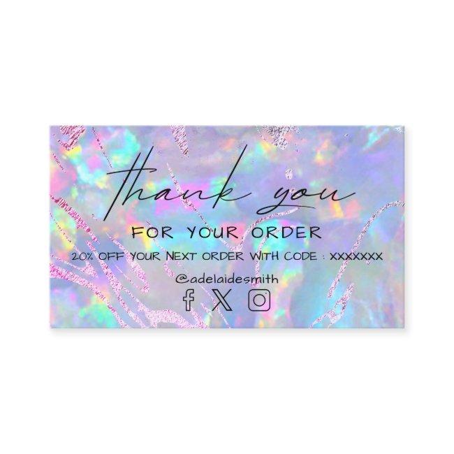 opal purple foil thank you