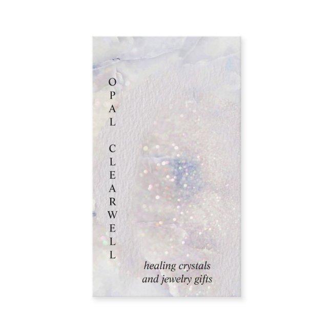 Opal Seaglass Crystal Sparkle Watercolor Vertical