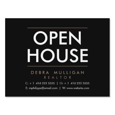 Open House Modern Real Estate Front Lawn Yard Sign