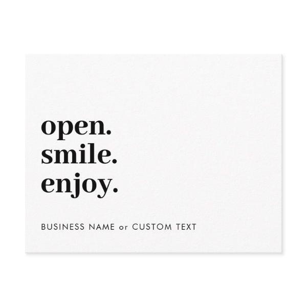 Open Smile Enjoy Candle Care Thank You Business Enclosure Card