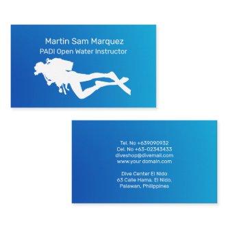 Open Water Diving Instructor Blue Ocean Gradient