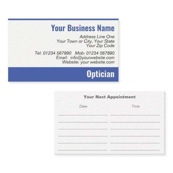 Optician Next Appointment Card