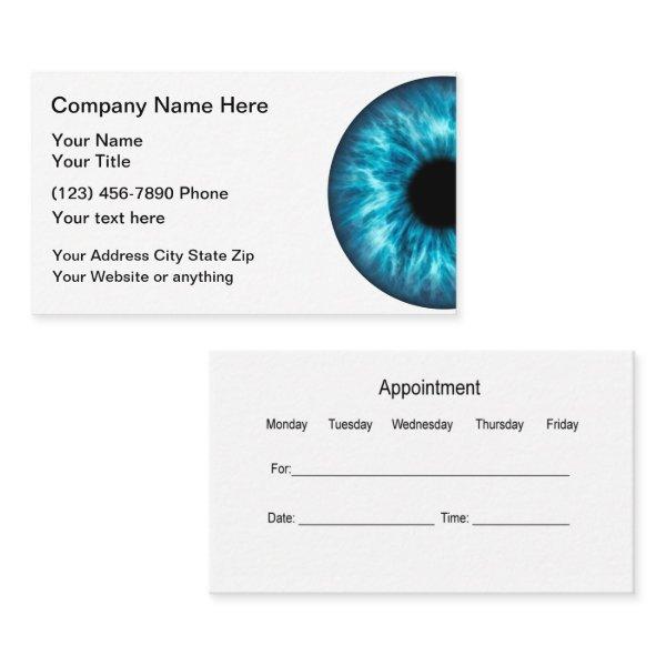 Optometrist Appointment Card For An Eye Doctor