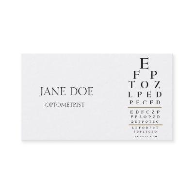 Optometrist Chart White/Gold Stripes