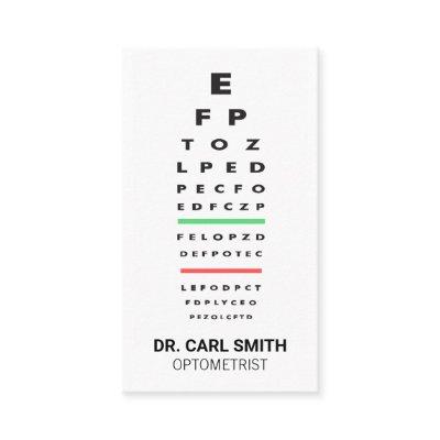 Optometrist | Doctor | Eye Exam Chart Appointment Card