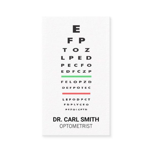 Optometrist | Doctor | Eye Exam Chart Appointment Card