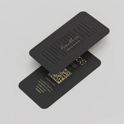 Optometrist Optician Monogram Black Gold Modern