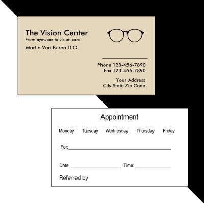 Optometrist Vision Care Referral Card