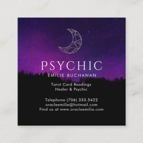 Oracle and Psychic Gold Moon Night Sky Square