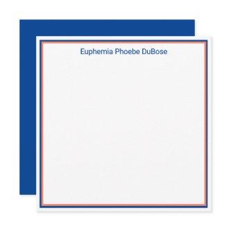 Orange and Blue Elegant Square Flat Thank You Card