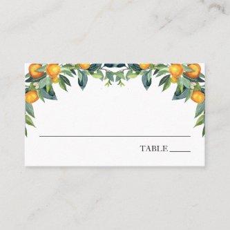 Orange and Greenery Name Place Card