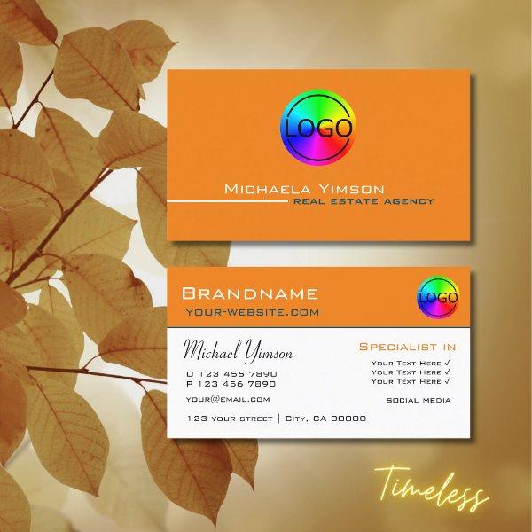 Orange and White Simple with Logo Professional