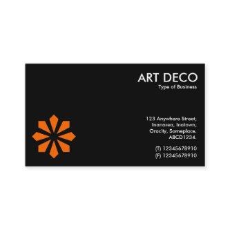 Orange Art Deco Flower Symbol - Black