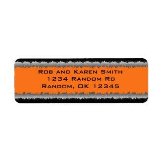 Orange black customizable shredded labels