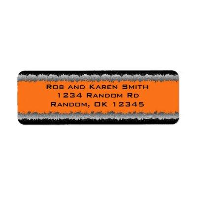Orange black customizable shredded labels