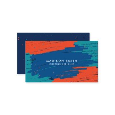 Orange Blue Teal Vibrant Modern Bold Strokes