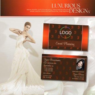 Orange Brown with Logo Photo and Monogram Pattern