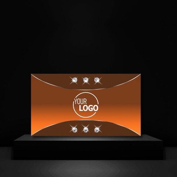 Orange Brown with Silver Decor Jewels and Logo
