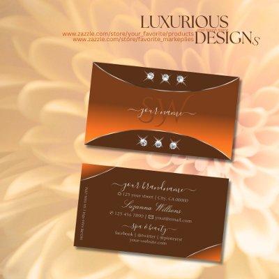 Orange Brown with Silver Decor Jewels and Monogram
