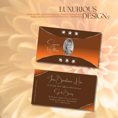 Orange Brown with Silver Decor Jewels and Photo
