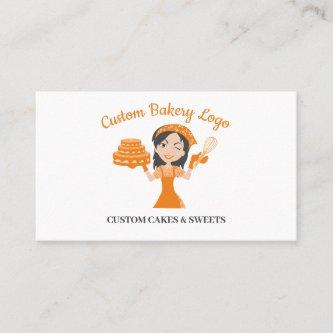 Orange Chef Lady Boss Baker Cake Decorator