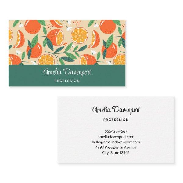 Orange Citrus Fruit Retro Pattern