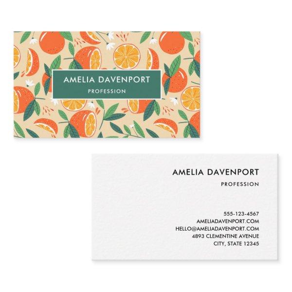 Orange Citrus Fruit Retro Pattern