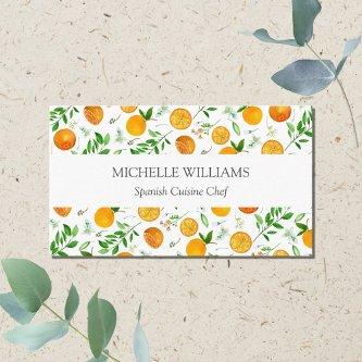 Orange Citrus Summer Floral Botanical Pattern